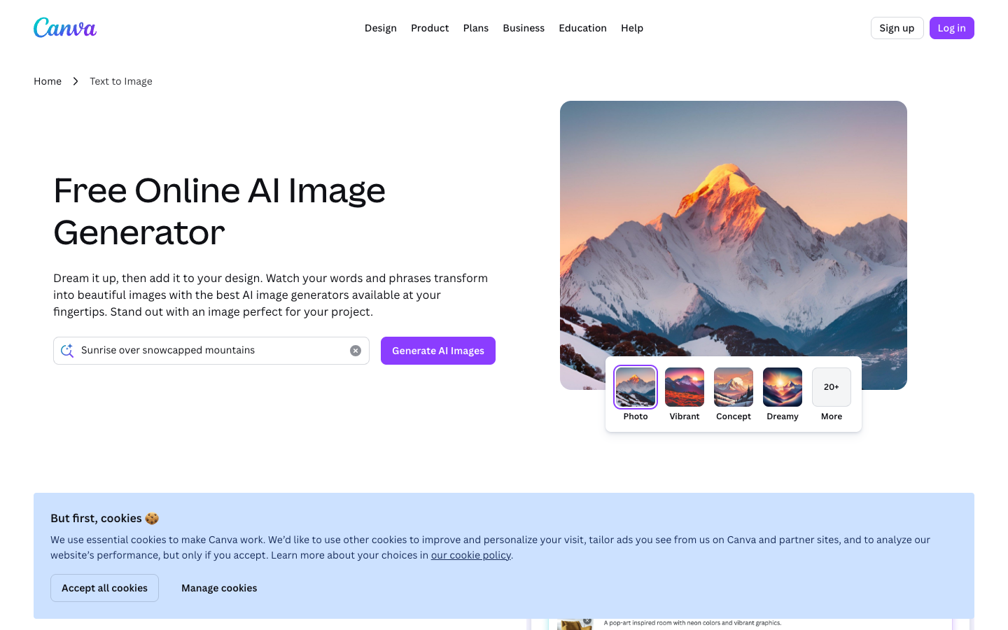 Canva AI image generator with Magic Media and Dream Lab integrated in the design platform
