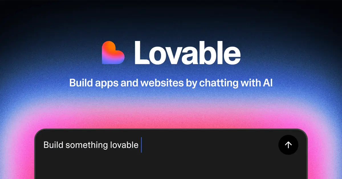 Lovable AI app builder platform interface showing prompt-to-app generation