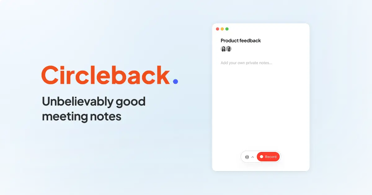 Circleback AI meeting notes showing organized action items and automations