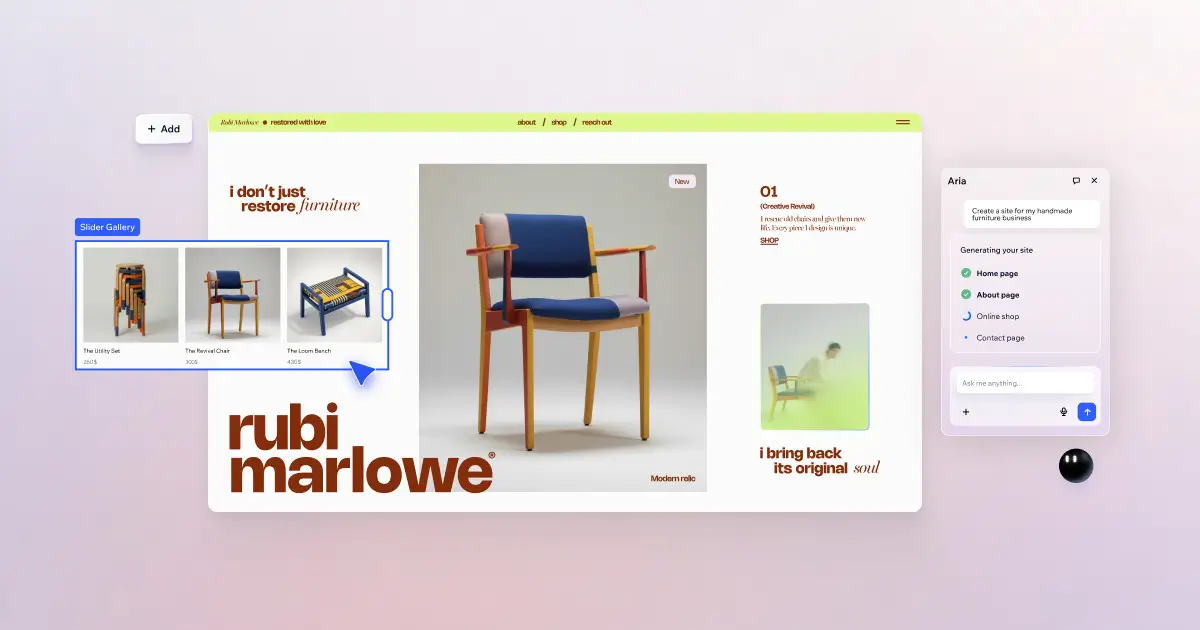 Wix AI website builder creating professional business websites from text descriptions