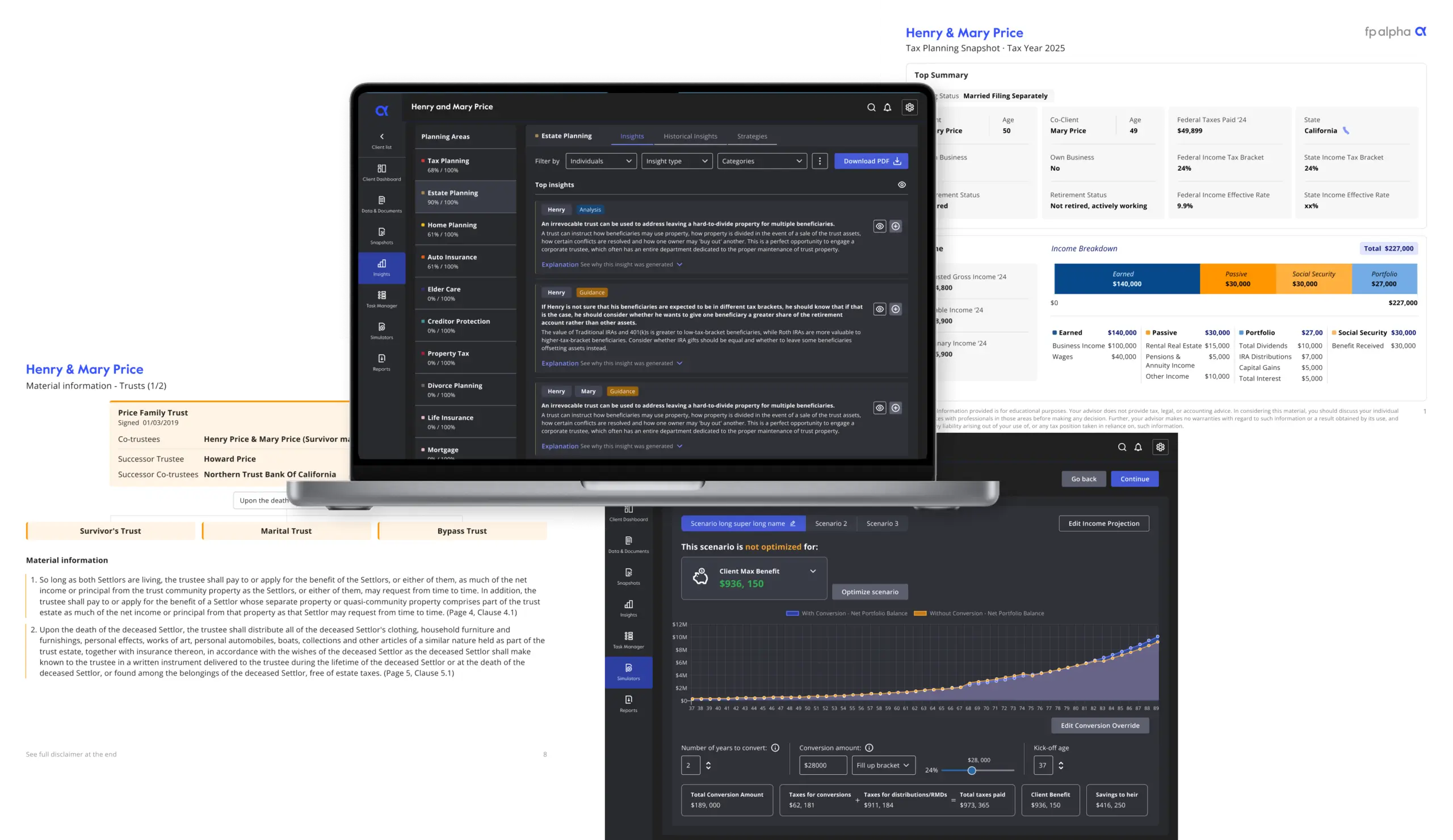 FP Alpha AI estate and insurance planning tool