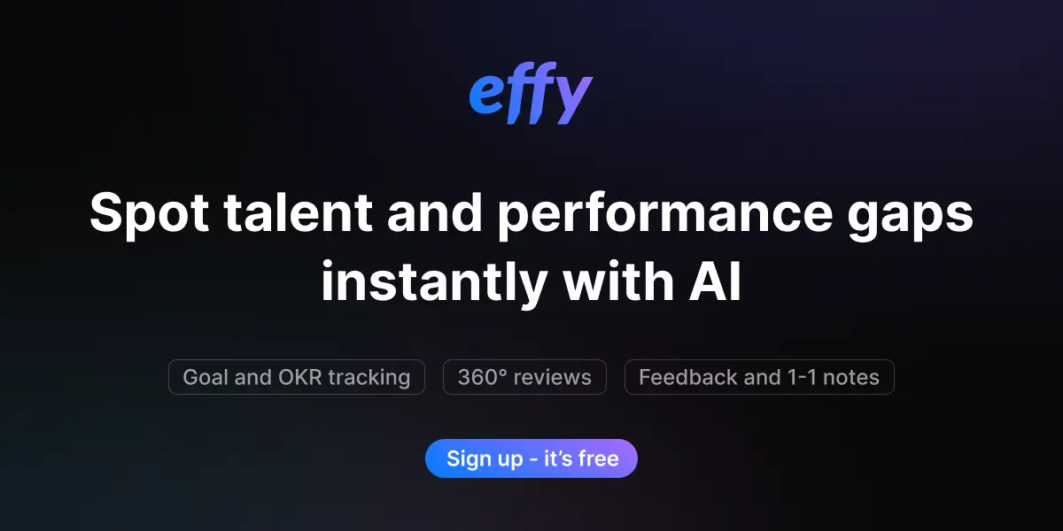 Effy AI 360 feedback and performance review tool for small teams