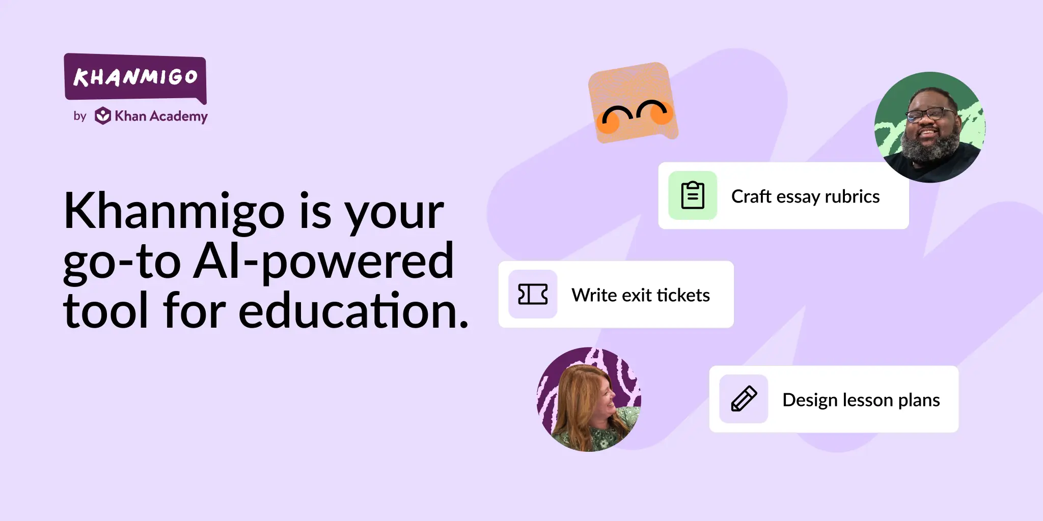 Khanmigo AI tutor interface showing a guided math tutoring conversation with a student
