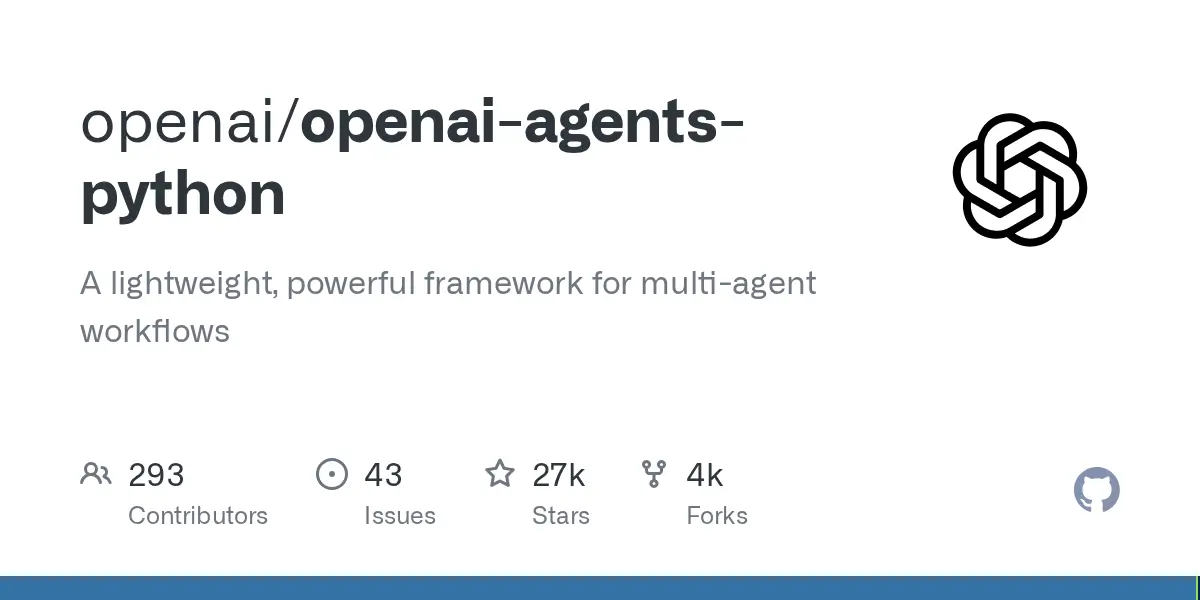 OpenAI Agents SDK framework homepage