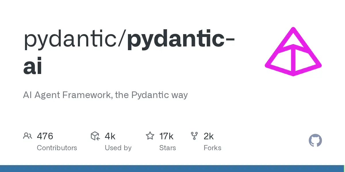 Pydantic AI type-safe agent framework