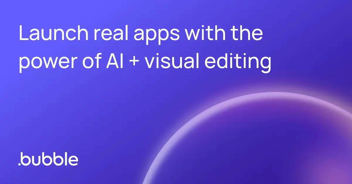 Bubble no-code visual web application builder with plugin ecosystem