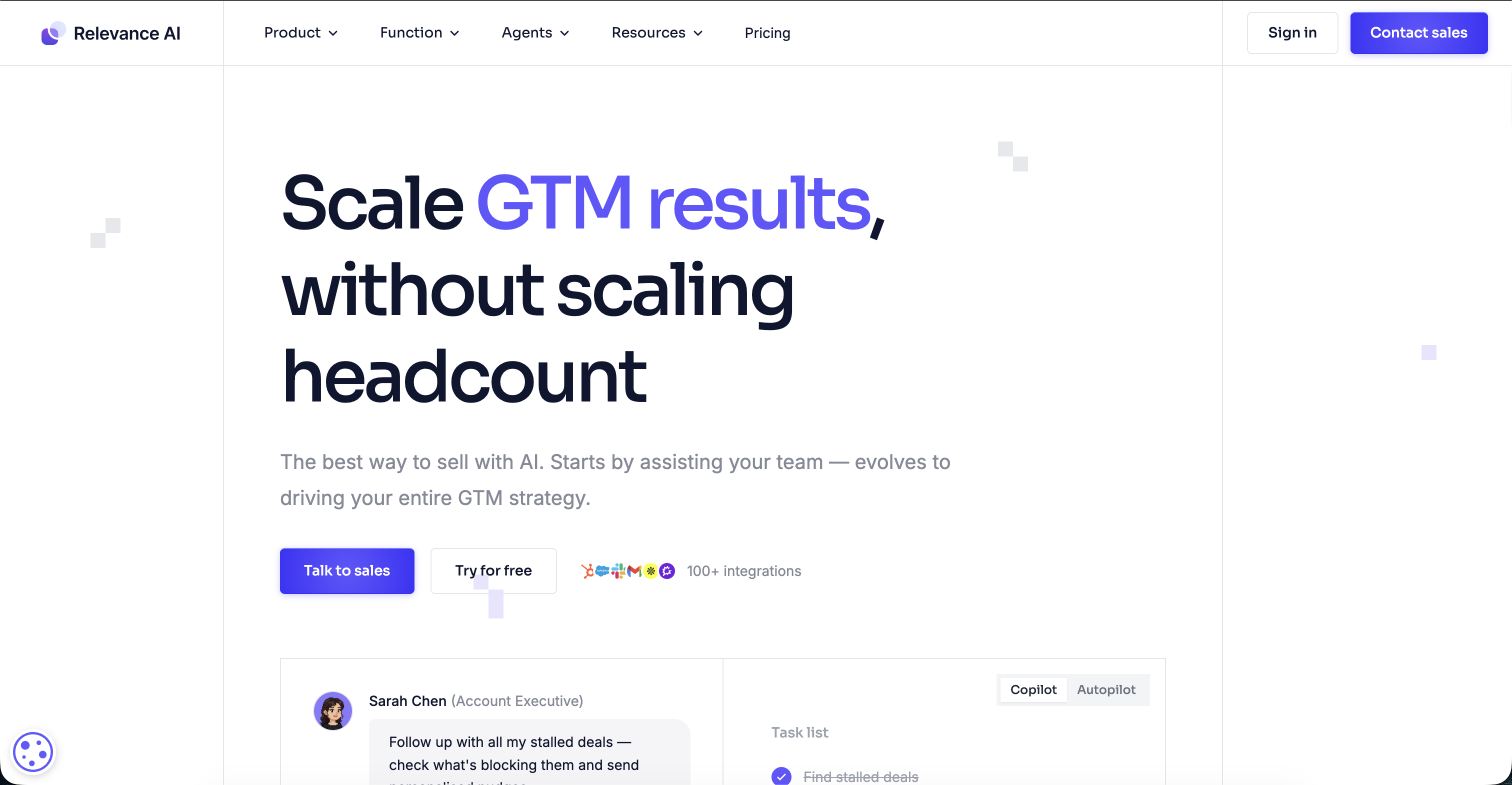 Relevance AI agent platform homepage