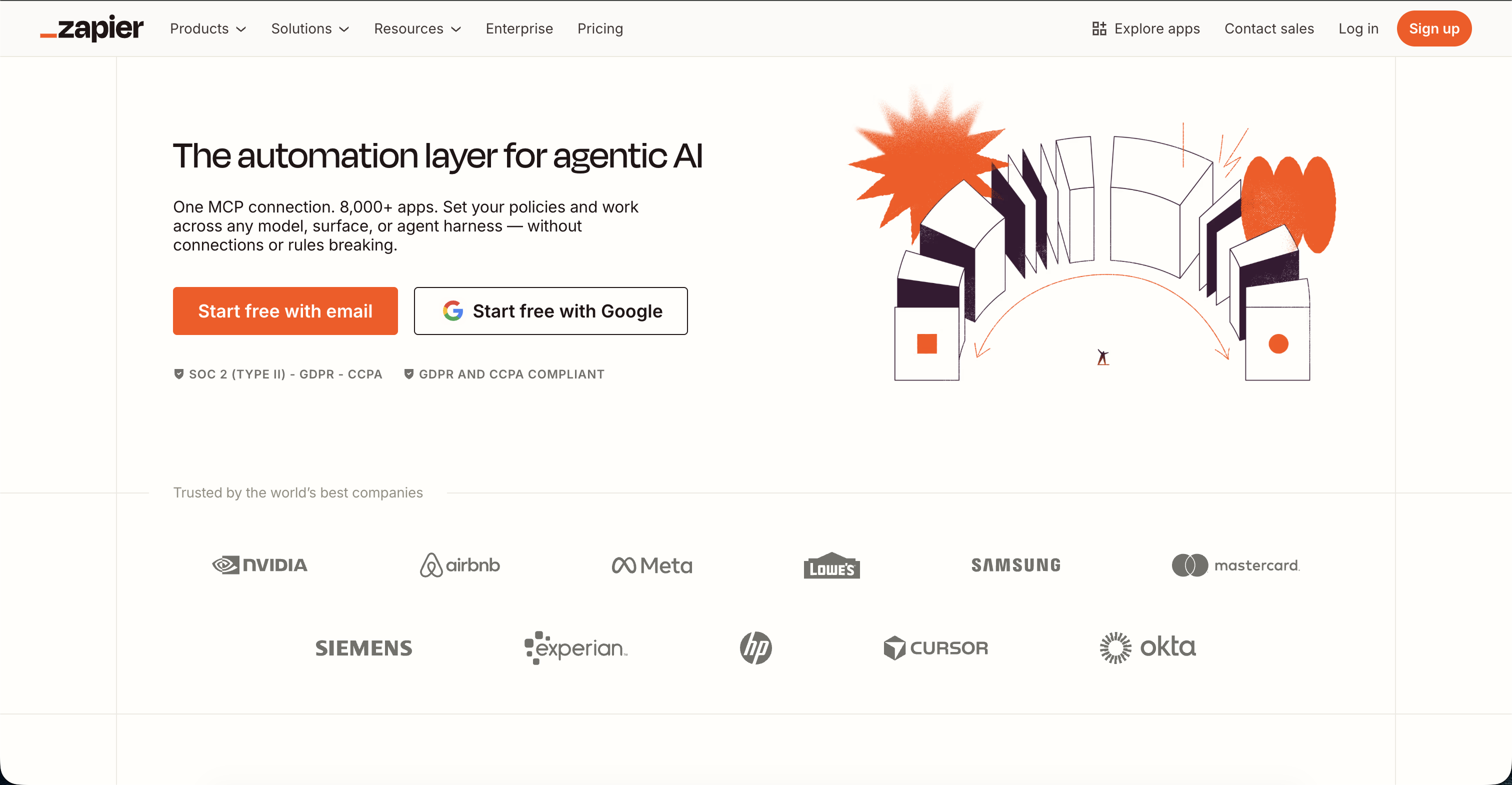 Zapier AI workflow automation platform homepage